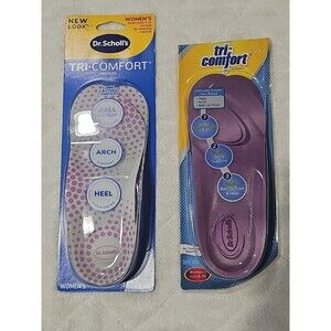 2 Pairs Dr. Scholls Insoles TRI COMFORT Women's Size 6-10  Comfort For Heel Arch